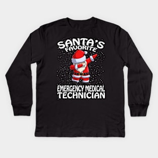 Santas Favorite Emergency Medical Technician Chris Kids Long Sleeve T-Shirt